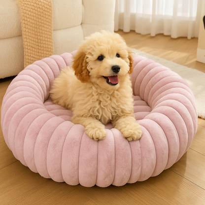Hundebett Donut - Flauschiges Kuschelbett für kleine & große Hunde