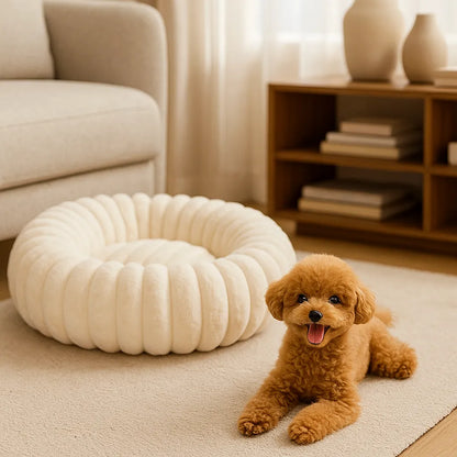Hundebett Donut - Flauschiges Kuschelbett für kleine & große Hunde