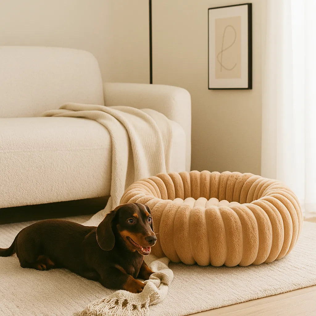 Hundebett Donut - Flauschiges Kuschelbett für kleine & große Hunde