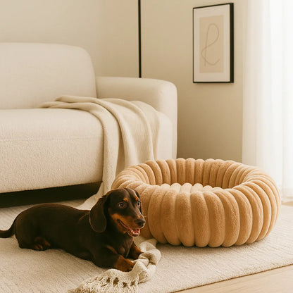 Hundebett Donut - Flauschiges Kuschelbett für kleine & große Hunde
