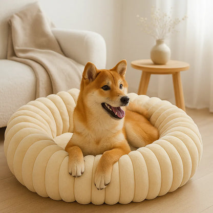 Hundebett Donut - Flauschiges Kuschelbett für kleine & große Hunde