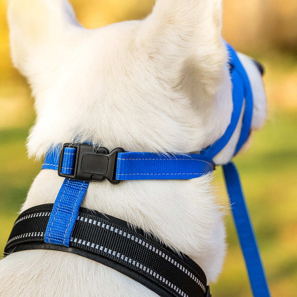 Hundehalfter gegen Ziehen – Verstellbar mit Leine für Gassi gehen