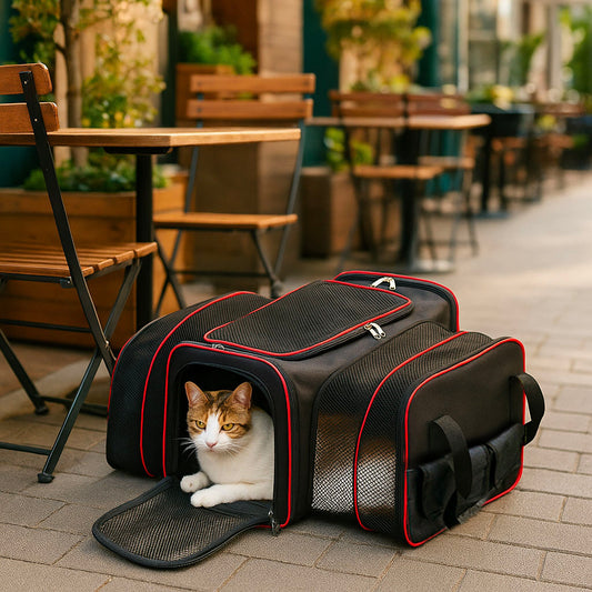Hundetransporttasche faltbar - Atmungsaktive & sichere Reisetasche