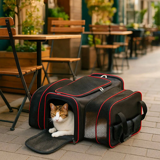 Hundetransporttasche faltbar - Atmungsaktive & sichere Reisetasche