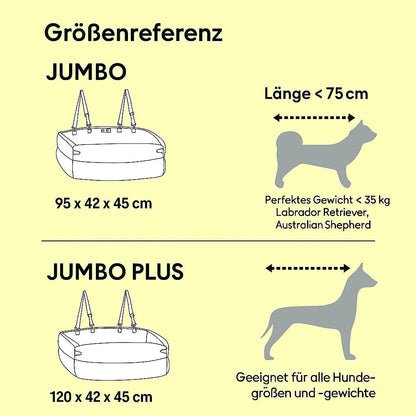 Deluxe Hundereisebett & Autositz – Extra groß für sicheren Transport