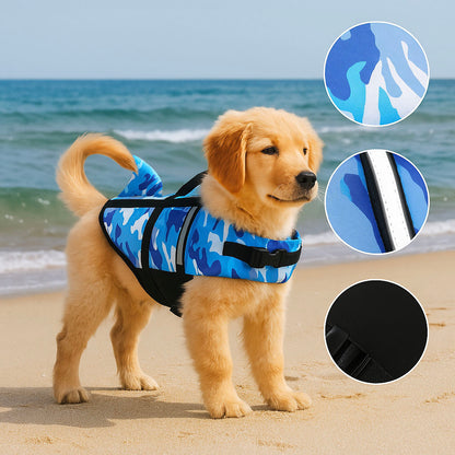 Schwimmweste Hund mit Sharkfin | Sicher & reflektierend mit Griff