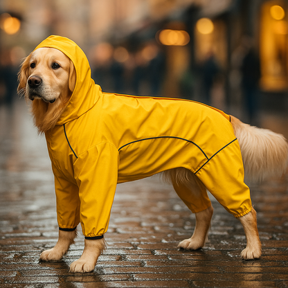 Hunde regenmantel mit Beinen | Wasserdicht & reflektierend