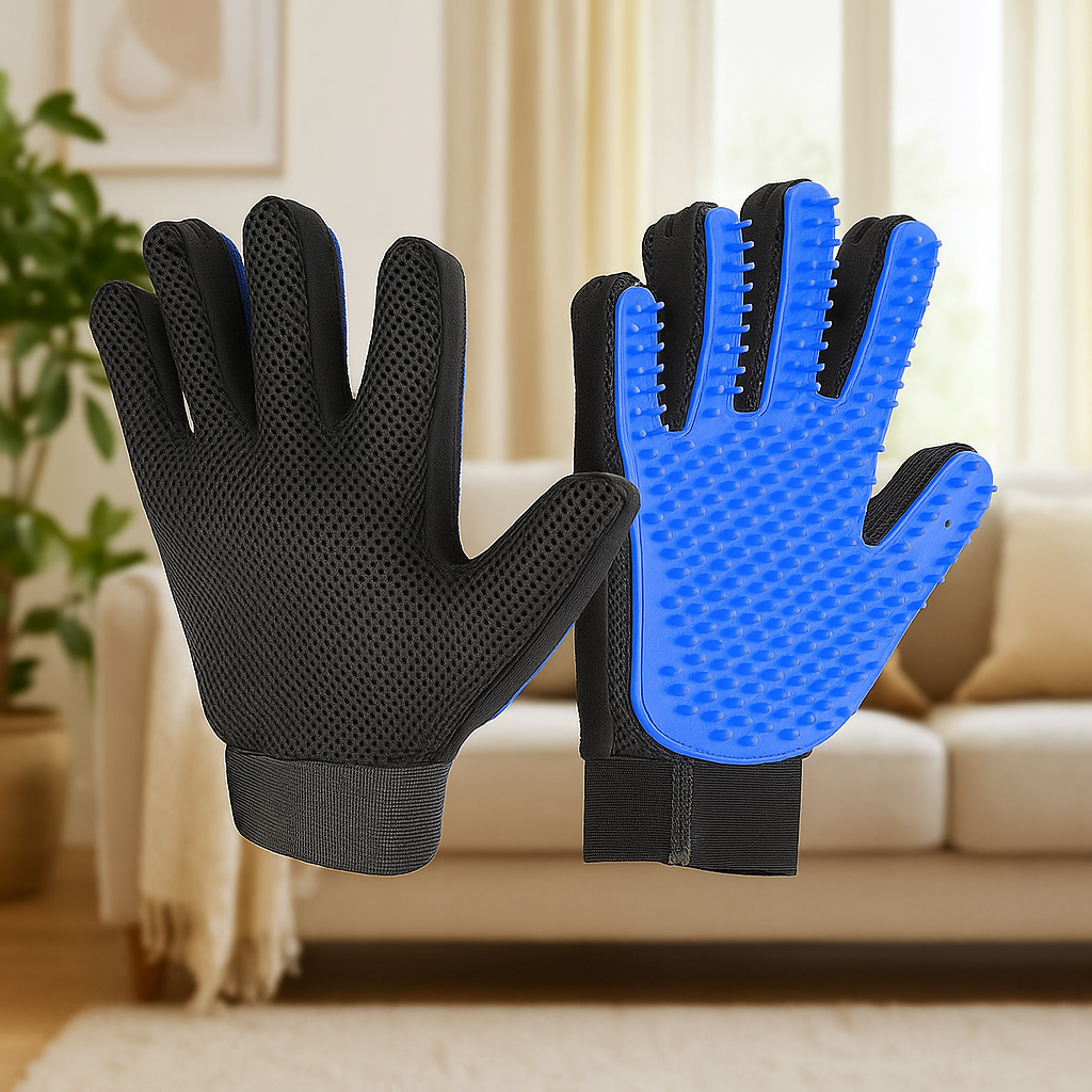 Fellpflegehandschuh | Losen Haaren Haarentferner & Massagehandschuh für Hund & Katze