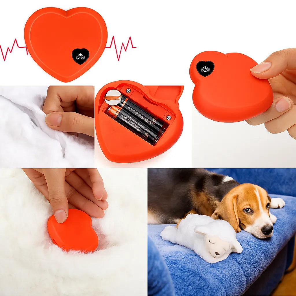 Hundespielzeug mit Herzschlag für Welpen | Kuscheltier gegen Trennungsangst & Stress