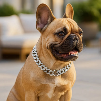 Luxus Hundehalsband mit Strass | Robust & bequem für alle Größen