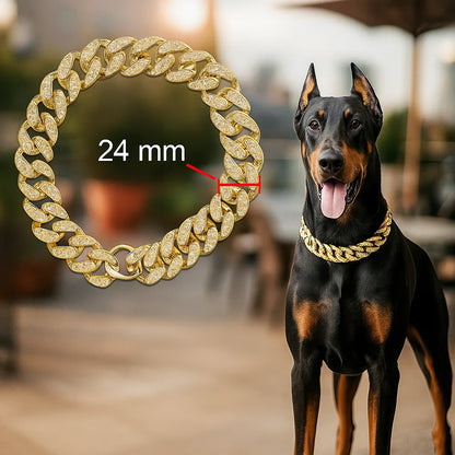 Luxus Hundehalsband mit Strass | Robust & bequem für alle Größen