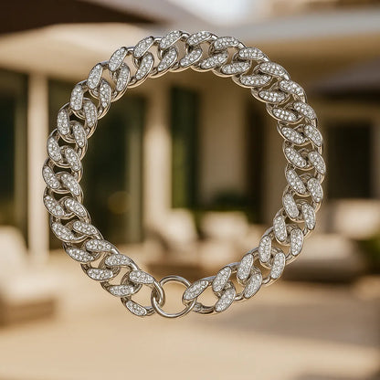 Luxus Hundehalsband mit Strass | Robust & bequem für alle Größen