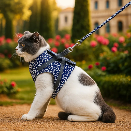 Katzengeschirr ausbruchsicher | Mit Leine für Spaziergänge