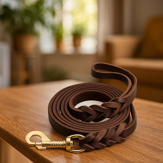 Hundeleine aus Leder | Weiche Handschlaufe | Robust & langlebig