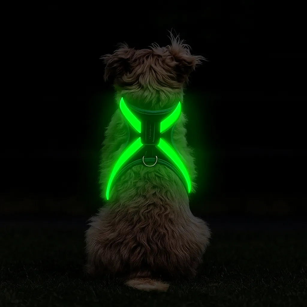 Hundegeschirr LED leuchtend | Mehrfarbig & wiederaufladbar