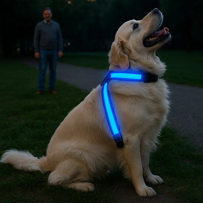 Hundegeschirr LED leuchtend | Mehrfarbig & wiederaufladbar