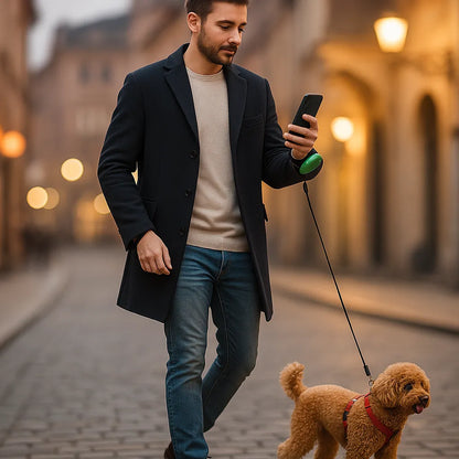Hundeleine freihändig | Mit Handschlaufe & Stoppfunktion | 3 m für Hunde bis 25 kg