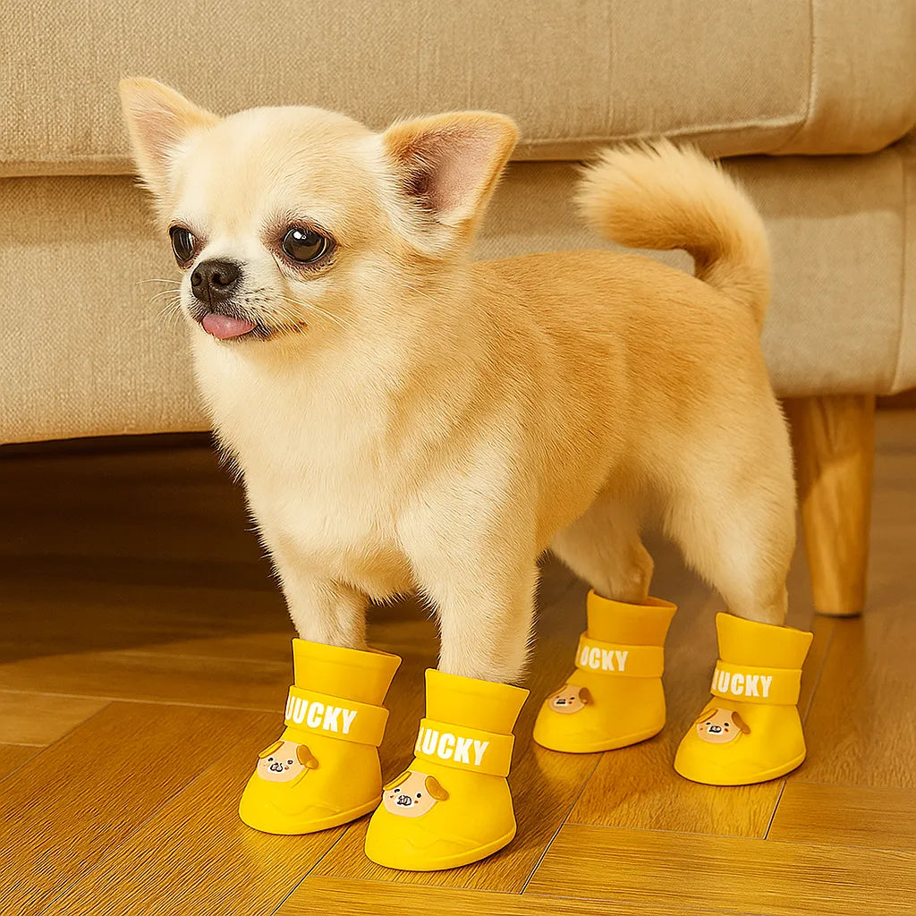 Hundeschuhe wasserdicht & rutschfest | Mit Klettverschluss für Regen & Schnee