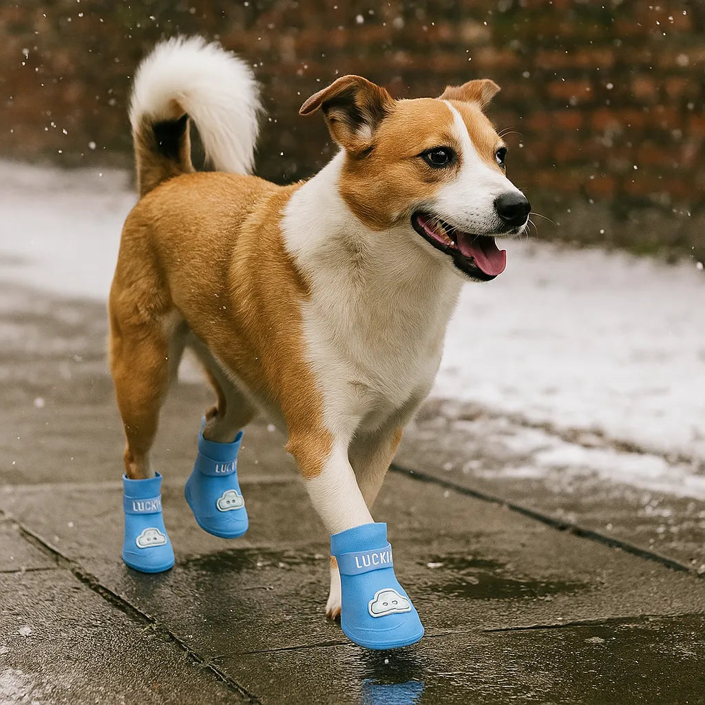 Hundeschuhe wasserdicht & rutschfest | Mit Klettverschluss für Regen & Schnee