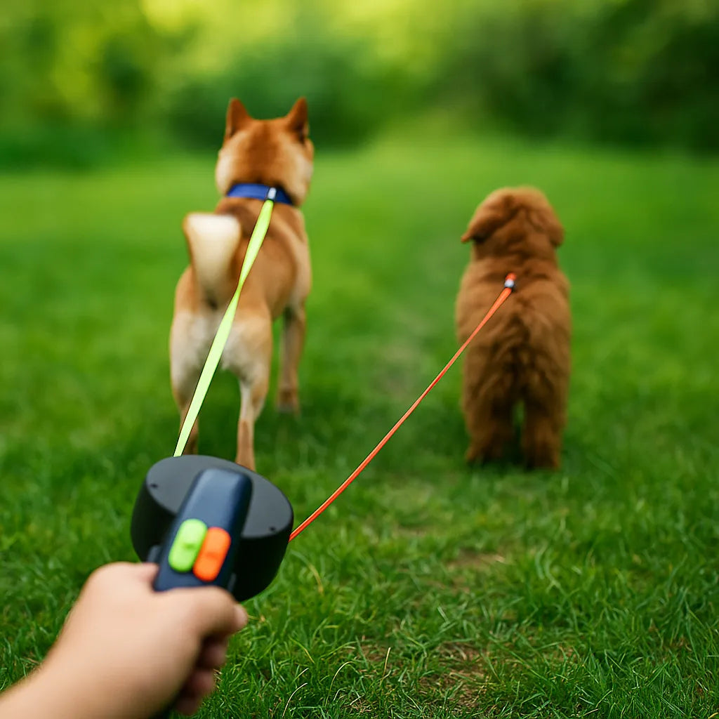 Hundeleine für 2 Hunde | Robust mit Drehgelenk & LED-Licht