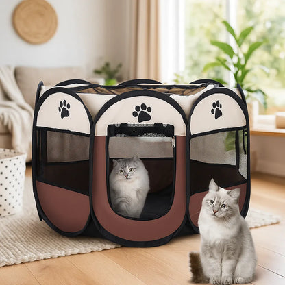 Katzenhaus faltbar | Mobiler Rückzugsort mit Netzfenster