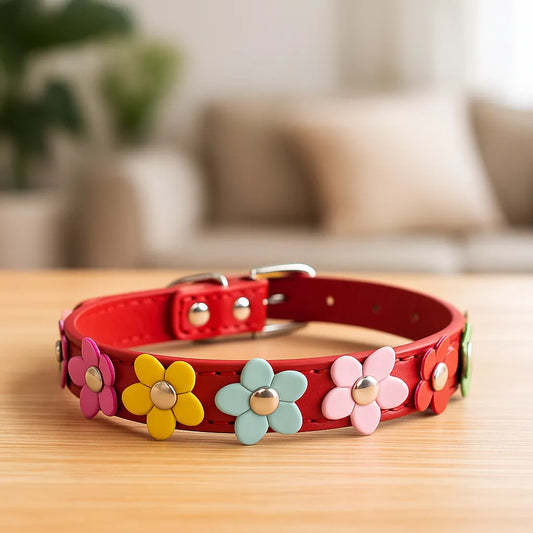 Katzenhalsband verstellbar | Weich mit Sicherheitsverschluss & Blumenmuster