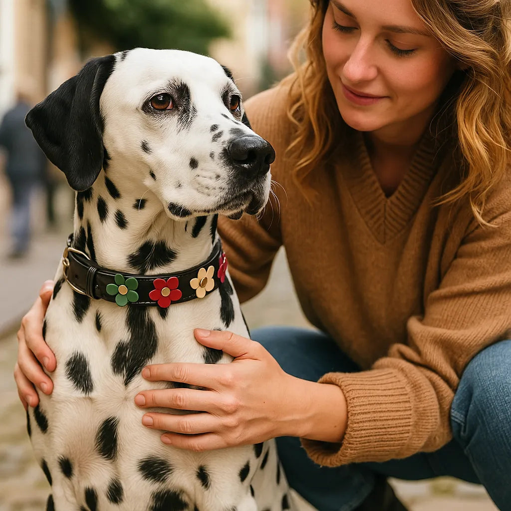 Hundehalsband verstellbar | Robust & weich mit Blumenmuster