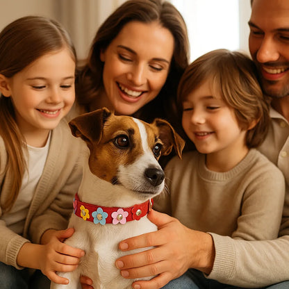 Hundehalsband verstellbar | Robust & weich mit Blumenmuster