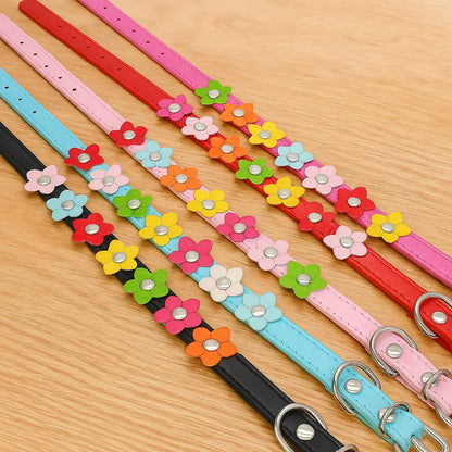 Hundehalsband verstellbar | Robust & weich mit Blumenmuster