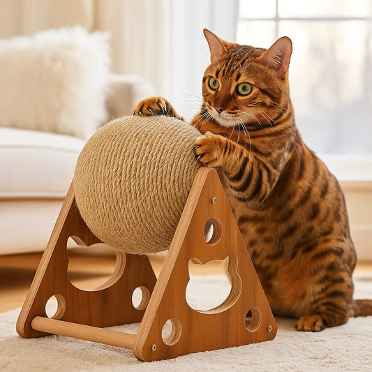 Kratzball Katze aus Sisal | Krallenpflege & Möbel Schutz