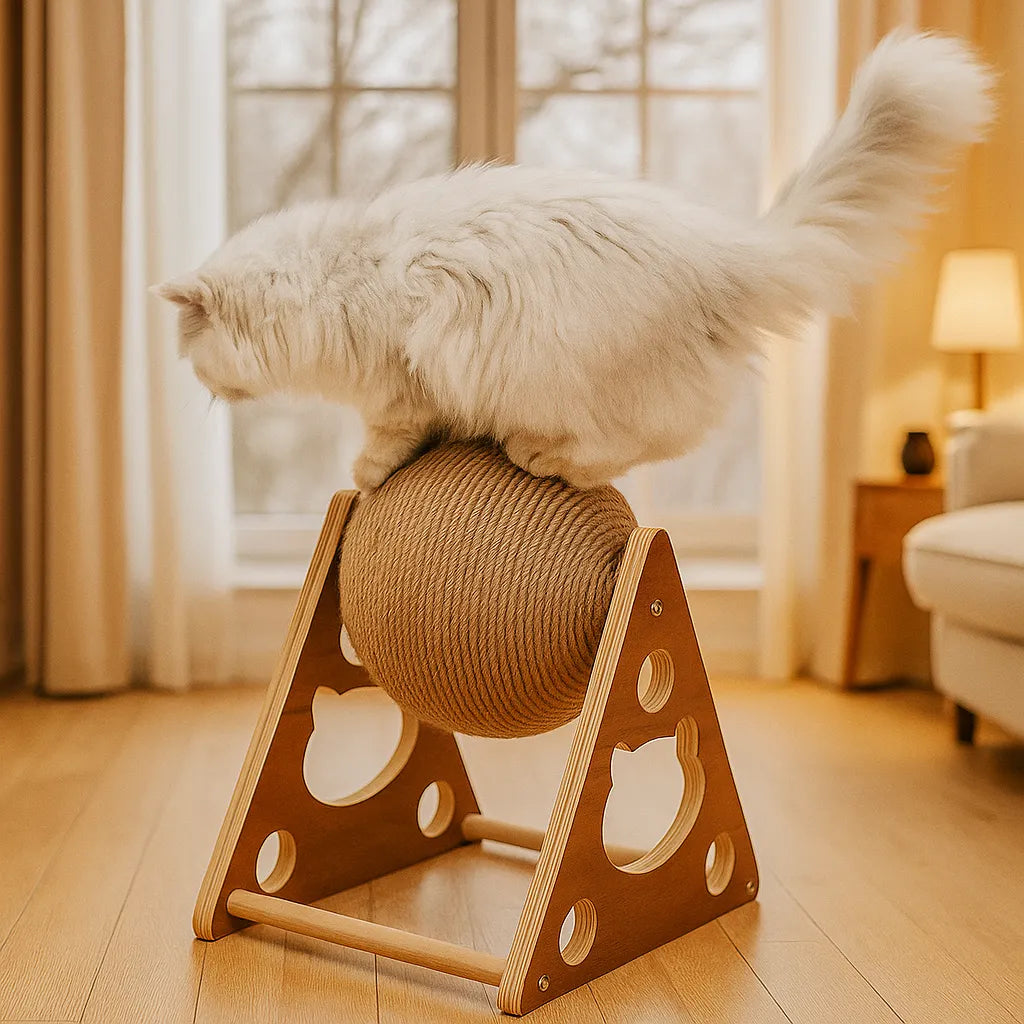 Kratzball Katze aus Sisal | Krallenpflege & Möbel Schutz