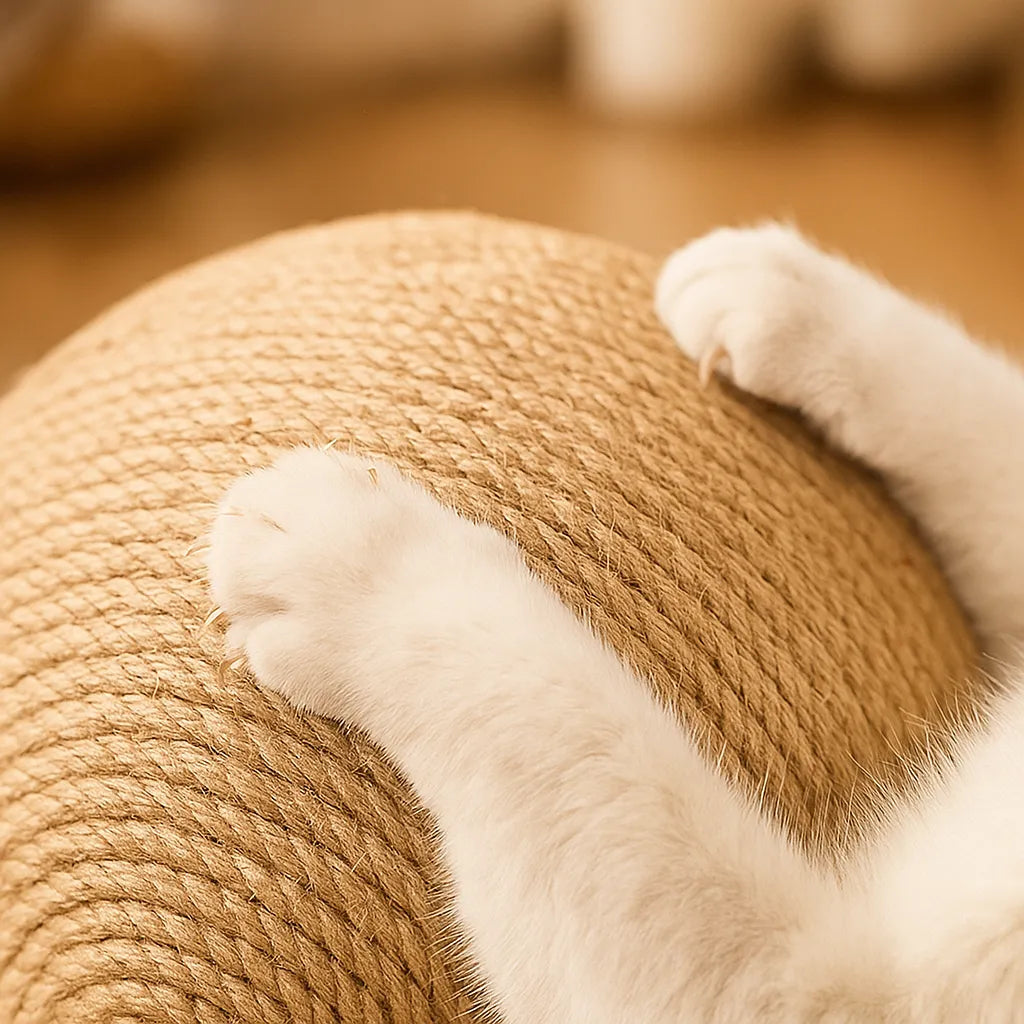 Kratzball Katze aus Sisal | Krallenpflege & Möbel Schutz