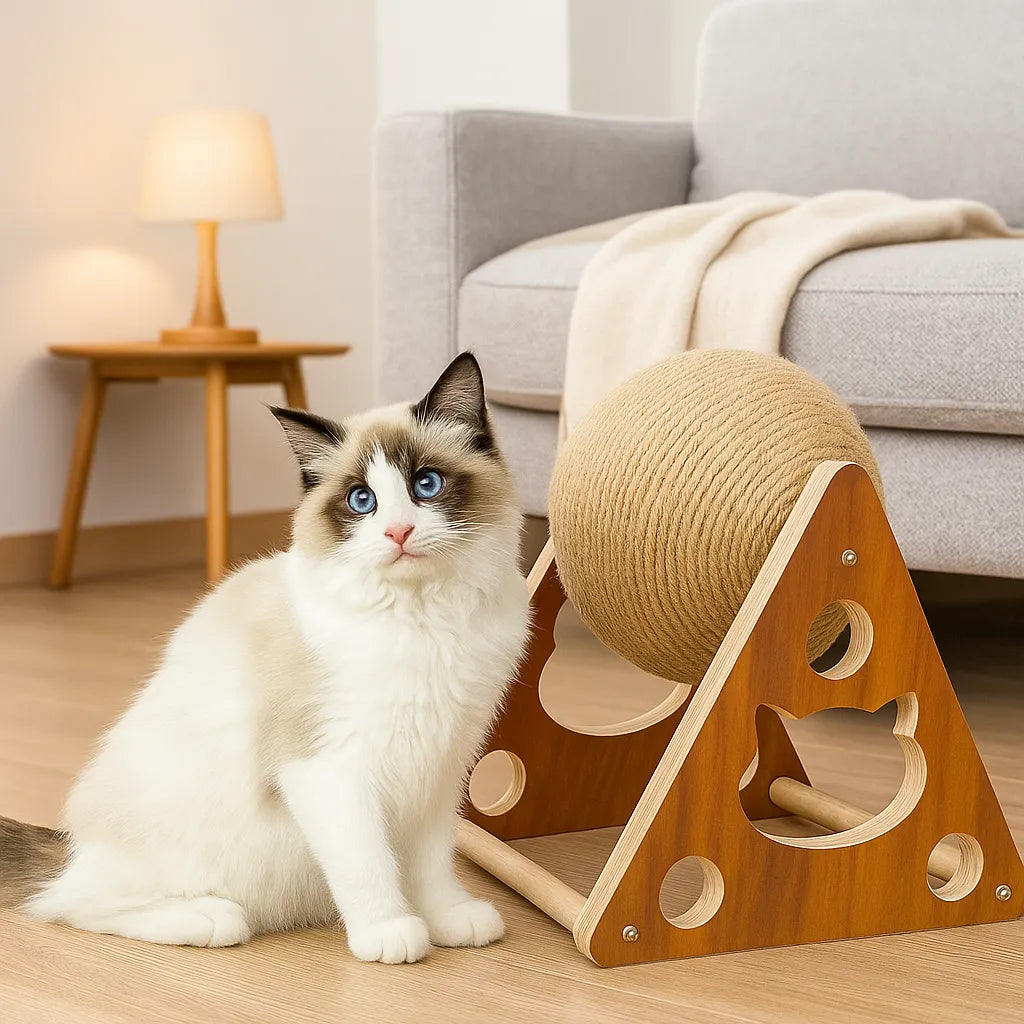 Kratzball Katze aus Sisal | Krallenpflege & Möbel Schutz