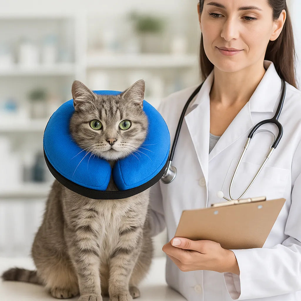 Aufblasbarer Schutzkragen für Katzen | Weich & verstellbar