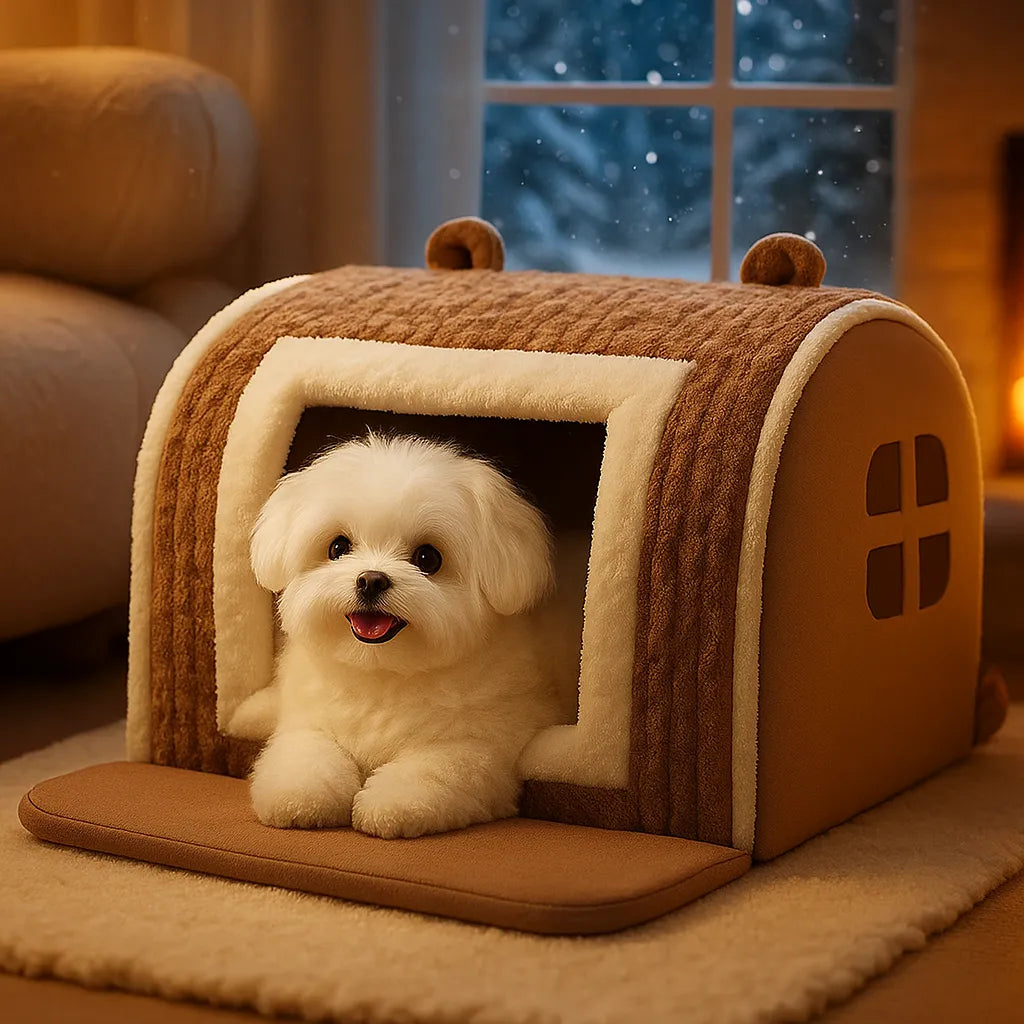 Hundebett & Hundehütte in einem | Sicher & gemütlich