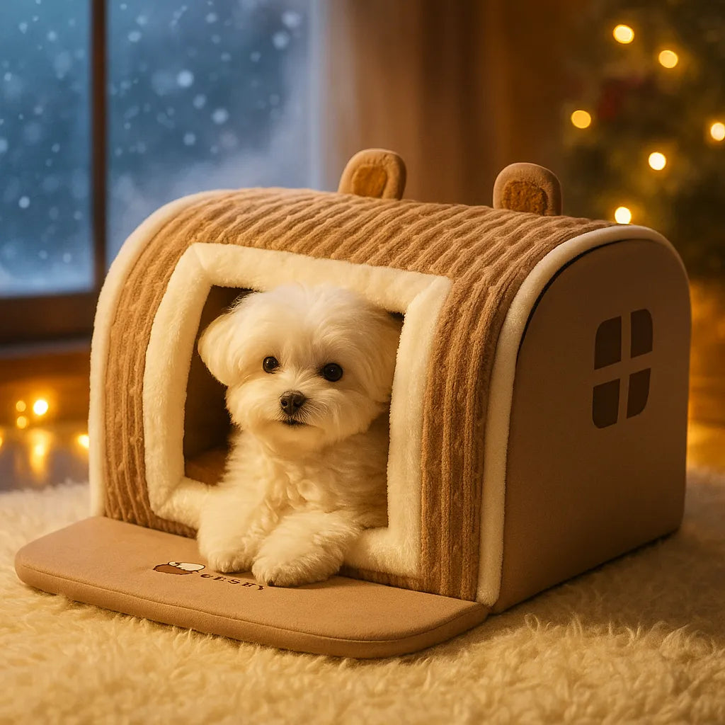 Hundebett & Hundehütte in einem | Sicher & gemütlich