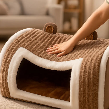 Hundebett & Hundehütte in einem | Sicher & gemütlich