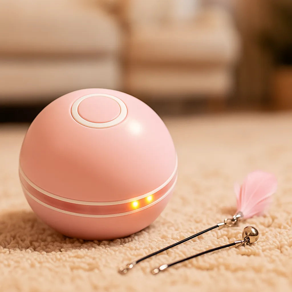 Katzenspielzeug LED Ball automatisch | Selbstrollend & aufladbar