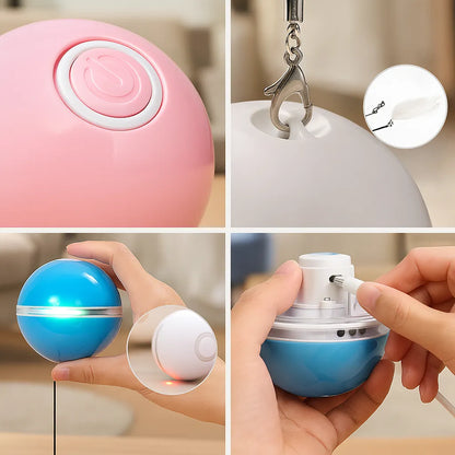 Katzenspielzeug LED Ball automatisch | Selbstrollend & aufladbar