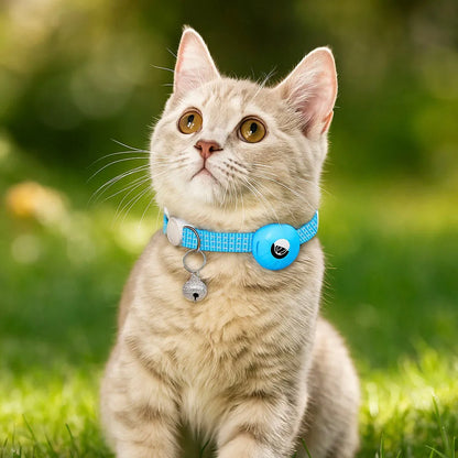 Katzenhalsband reflektierend | Mit AirTag-Halterung & Glöckchen