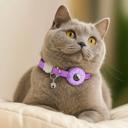 Katzenhalsband reflektierend | Mit AirTag-Halterung & Glöckchen