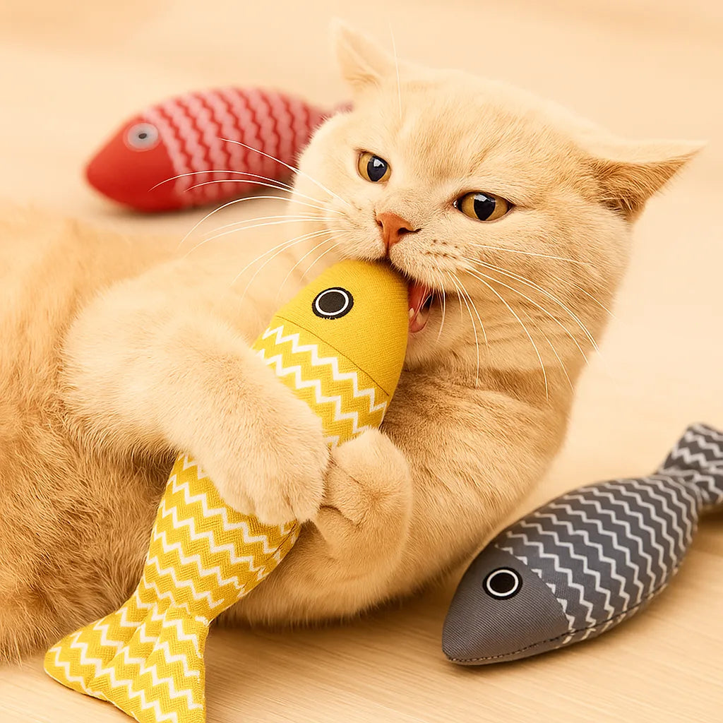 Katzenspielzeug Fisch mit Katzenminze
