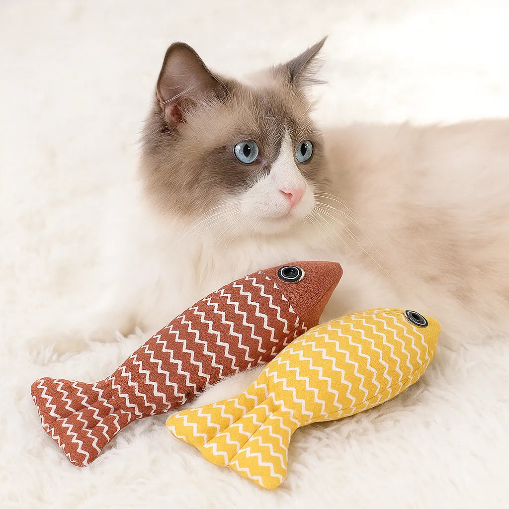 Katzenspielzeug Fisch mit Katzenminze