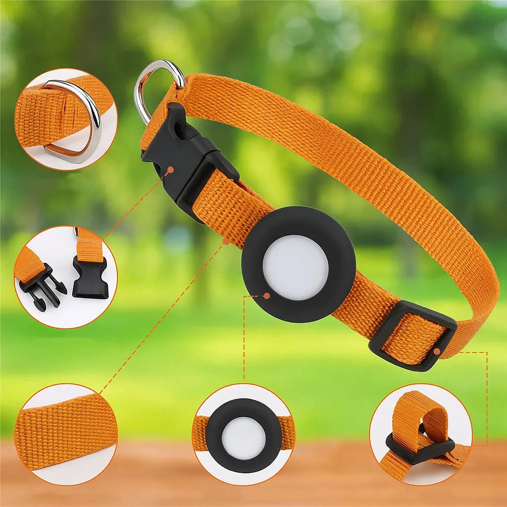 Robustes Hundehalsband | AirTag Halsband aus Nylon & verstellbar