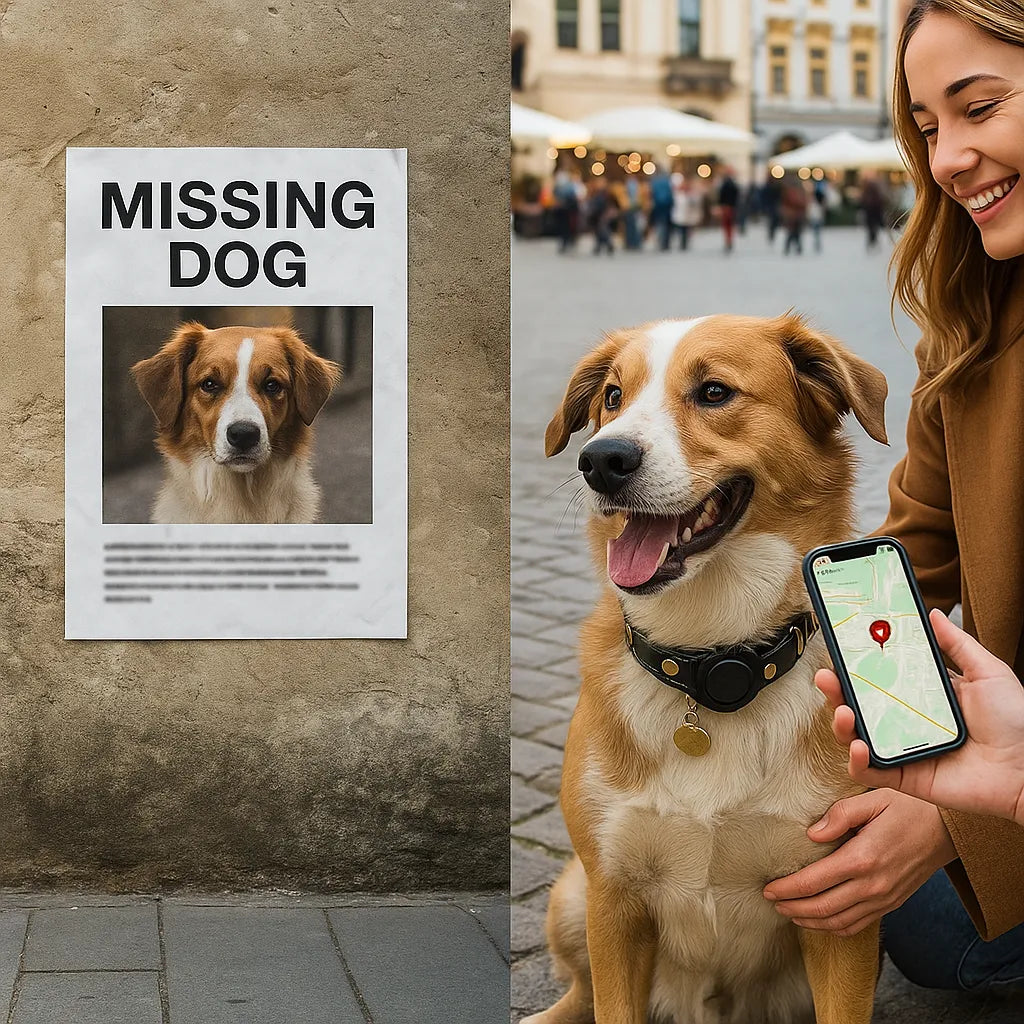 Lederhalsband Hund mit AirTag‑Halterung | Robust & wasserabweisend