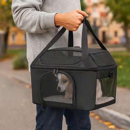 Tragetasche für Hunde faltbar | Atmungsaktiv & ideal für Reisen