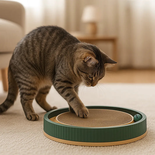 Kratzmatte für Katzen mit Spielball |  Zum Möbelschutz & für die Krallenpflege