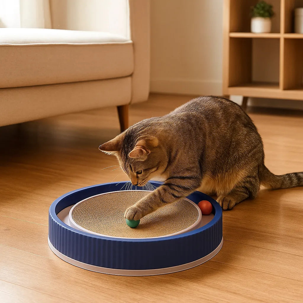 Kratzmatte für Katzen mit Spielball |  Zum Möbelschutz & für die Krallenpflege