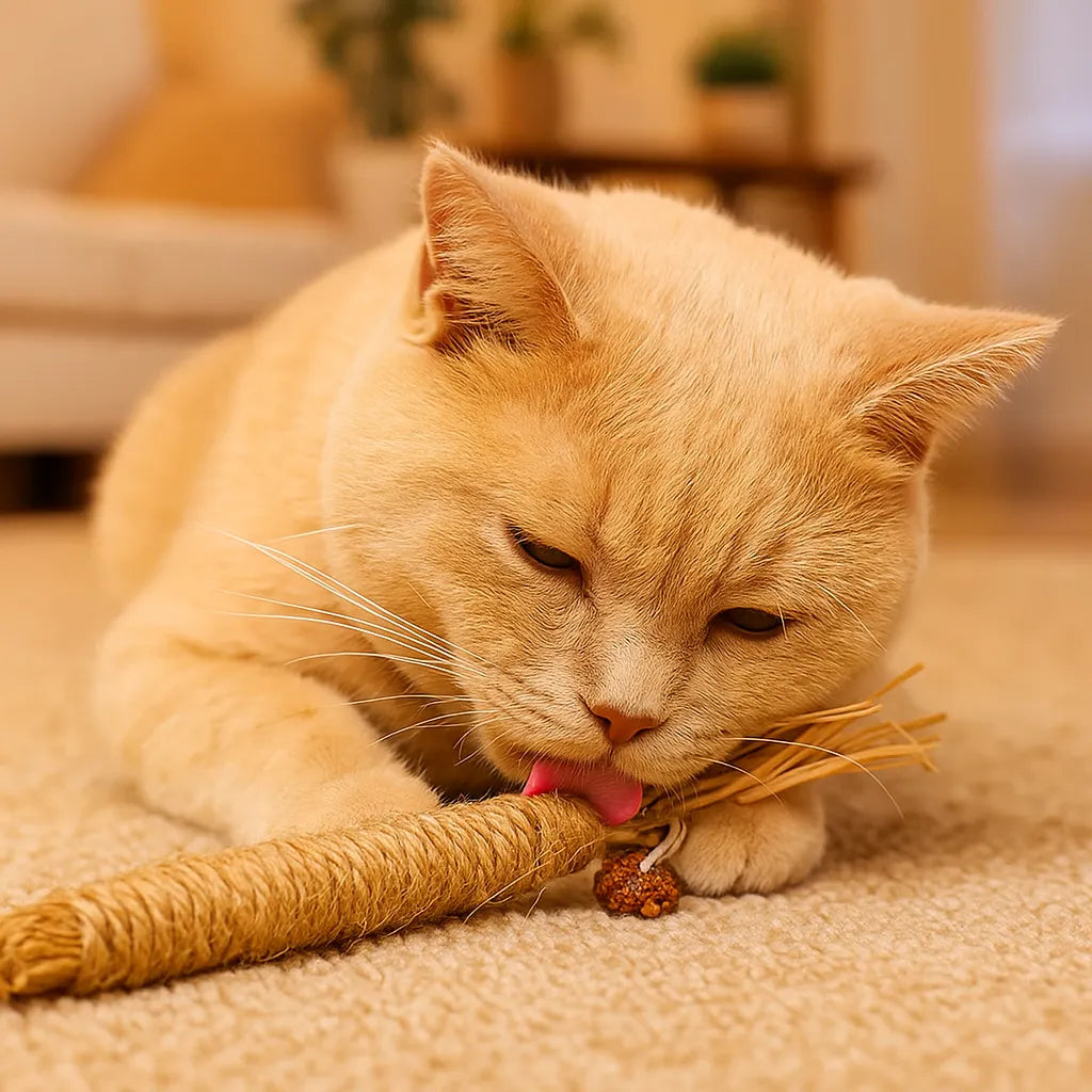 Katzenspielzeug Zahnpflege | Interaktives Spielzeug mit Katzenkraut zur Zahnreinigung & Stressreduzierung
