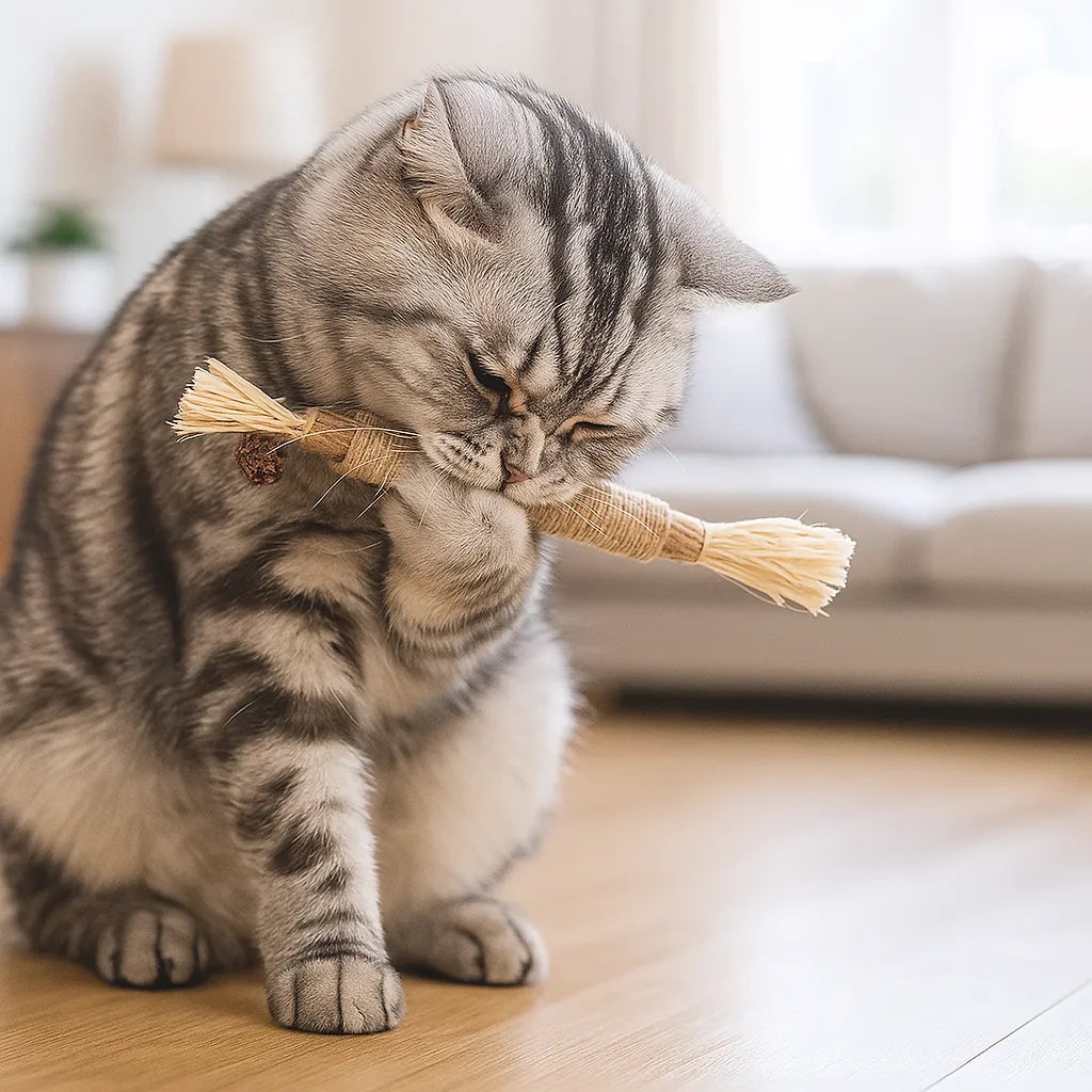 Katzenspielzeug Zahnpflege | Interaktives Spielzeug mit Katzenkraut zur Zahnreinigung & Stressreduzierung